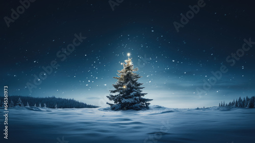 christmas tree in the snow © Pedro