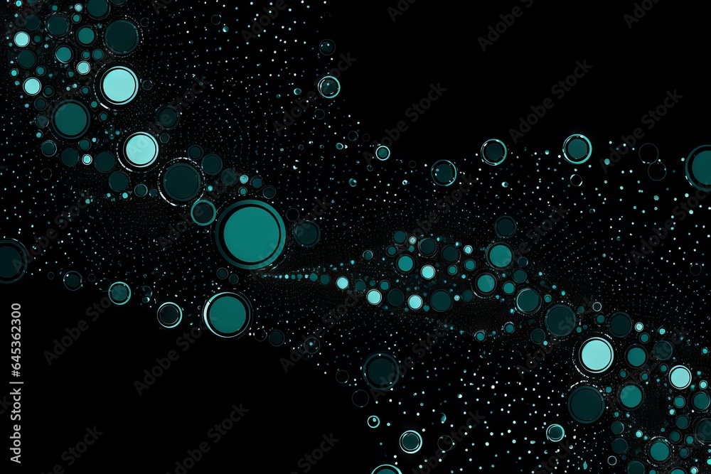 Blue and green circles on a black background Blue and green circles on a black background