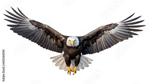 Bald Eagle in Flight Isolated on White Background. Generative Ai. © Artimas 