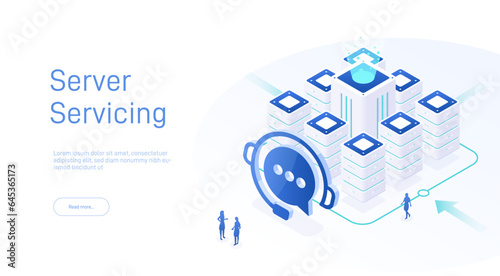 Web page design templates for 24-7 call center support. Isometric 24 hours open customer service. Vector 3d illustration Customer Service, Support or CRM