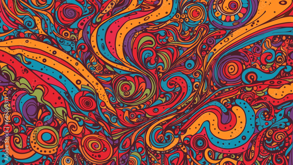Flat hand drawn colorful abstract wallpaper concept.