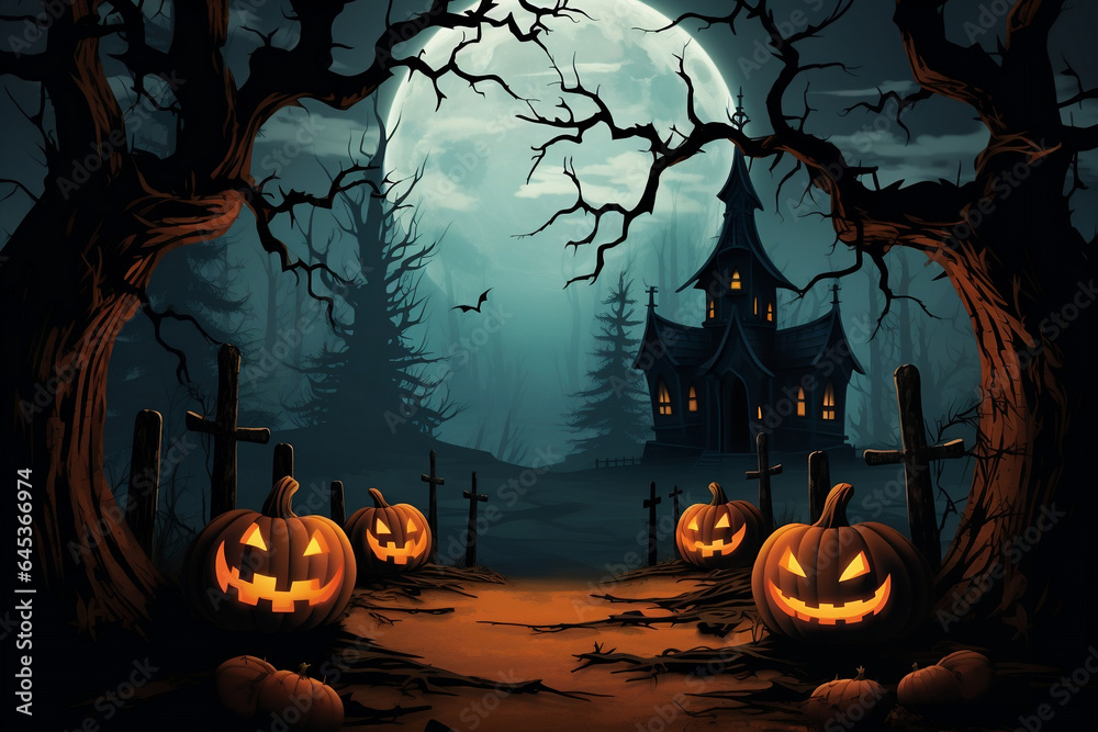 Halloween wallpaper or scary background. Mystical and magical Halloween ...