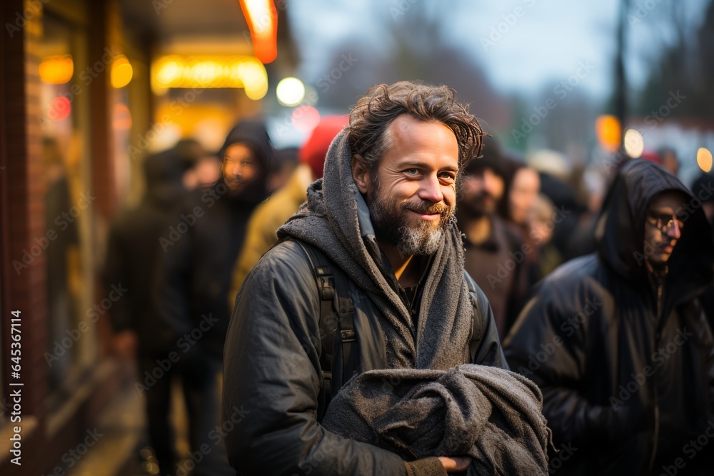 Charity Organization Distributing Warm Clothes, Generative AI Charity Organization Distributing Warm Clothes, Generative AI