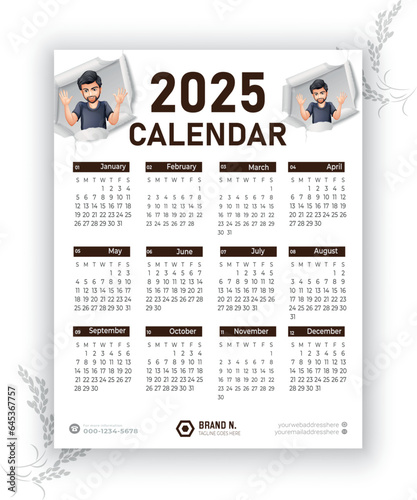 2025 Calendar Template.