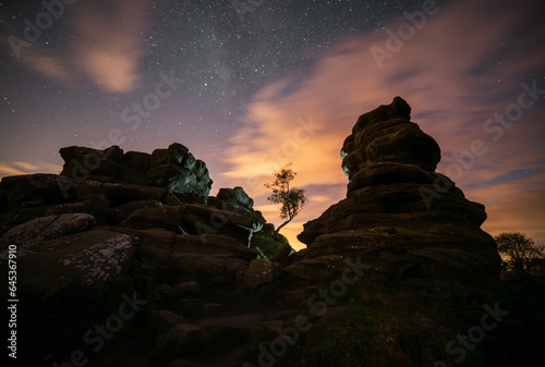 Brinham Rocks milky way, Yorkshire, UK