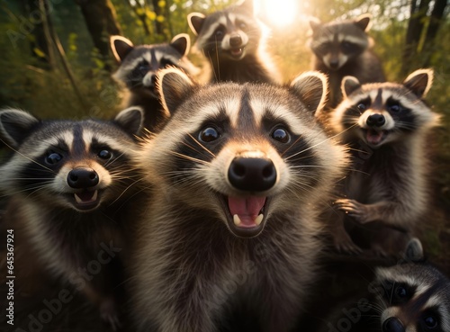 A group of raccoons © cherezoff