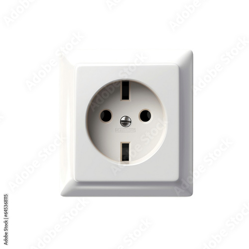 Hyper-Realistic Outlet Plug Isolated on Transparent Background. Generative Ai.