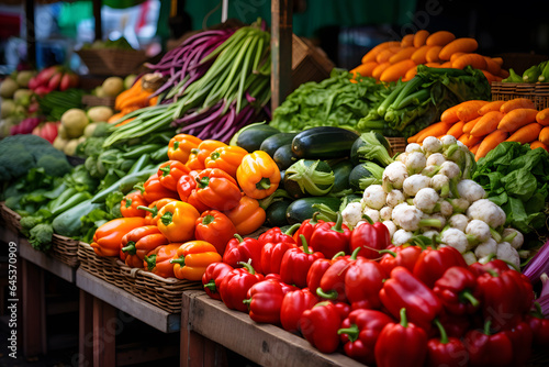 a colorful fruit and vegetable market