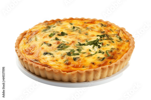 Savory Quiche Isolated on Transparent Background. Generative Ai.