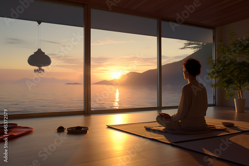 A Mans Journey to Inner Peace Finding Solace in Yoga Meditation © sugastocks
