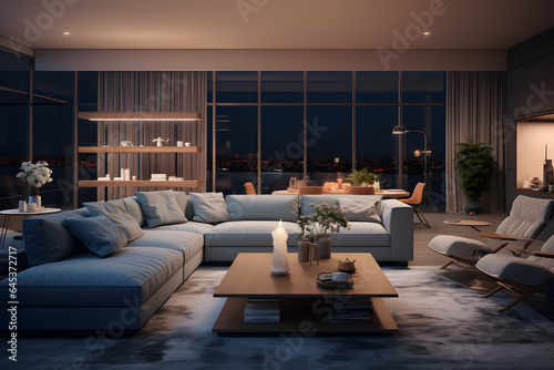 modern living room at night © sugastocks