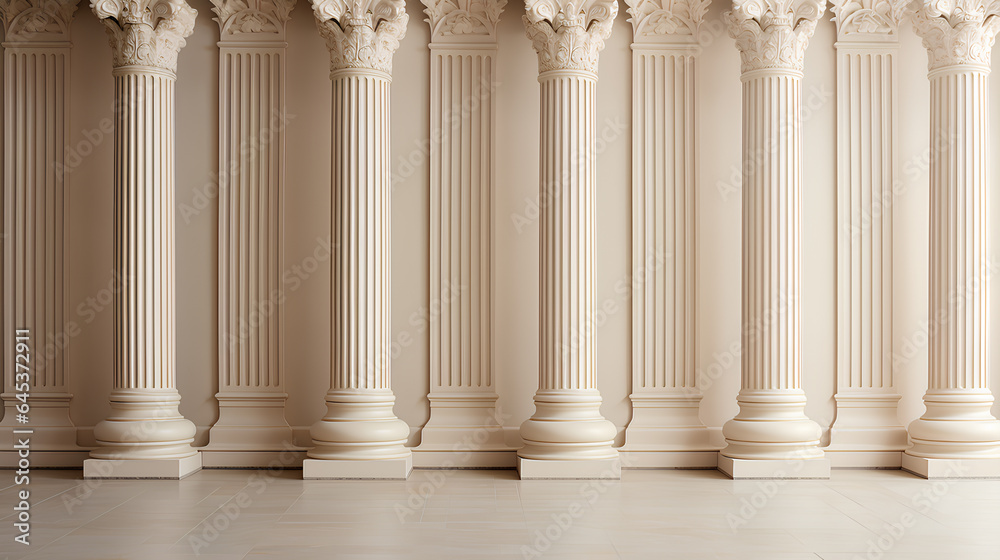 white marble columns of a classic building 
