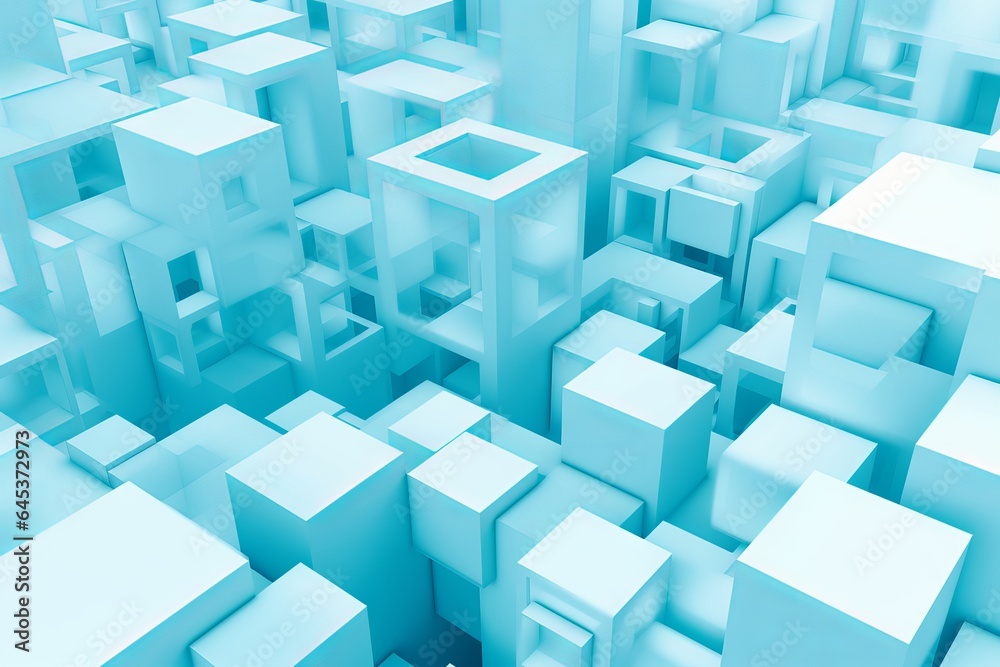 Blue and white abstract cubes Blue and white abstract cubes