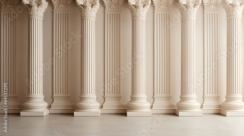 white marble columns of a classic building 