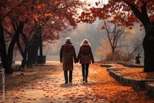  Elderly Couple Walking Hand In Hand, Generative AI. © Shooting Star Std