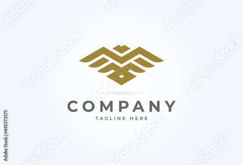 Initial M Eagle logo. Modern eagle with letter M combination. flat design logo template. vector illustration