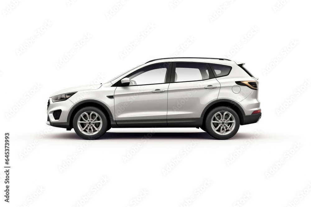 Clean White Background with Isolated SUV