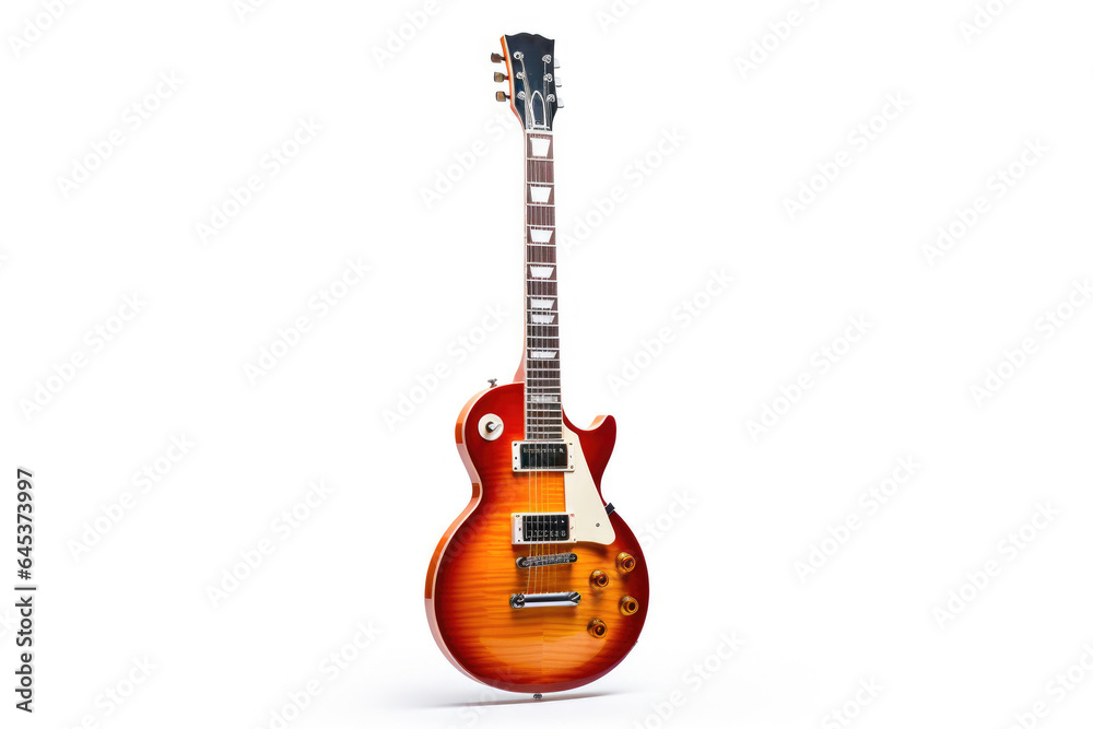 Fototapeta premium Vintage Acoustic Guitar on White Background