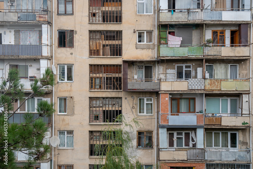 Billede på lærred Typical socialist block of flats in Tbilisi