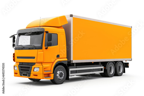 Cargo Truck on Blank White Background