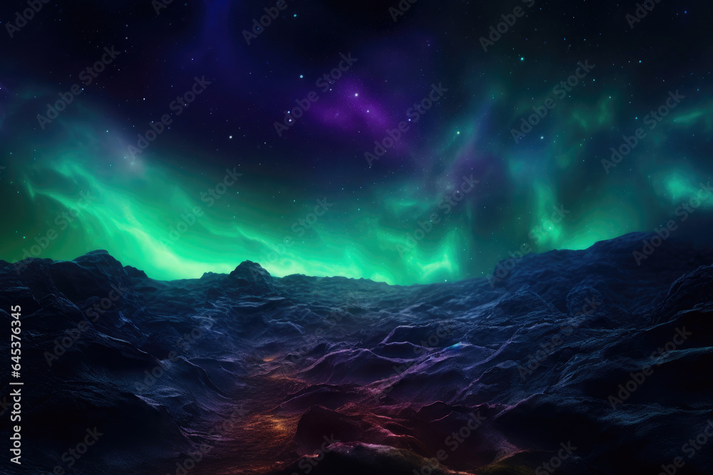 Icelandic Aurora: A Celestial Ballet of Green and Purple