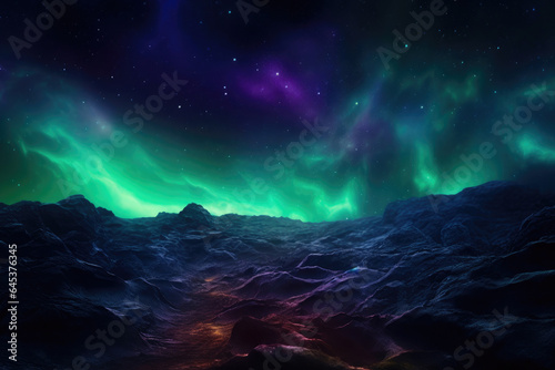 Icelandic Aurora: A Celestial Ballet of Green and Purple