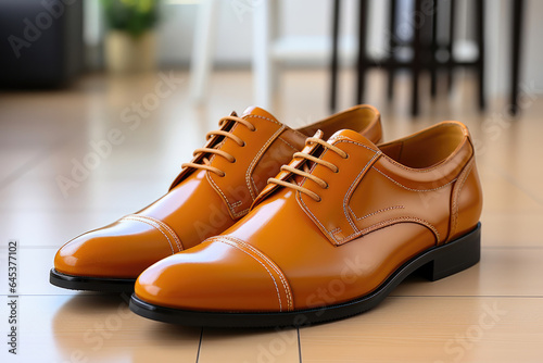 Stylish Italian Men's Shoe Pair in Natural Light