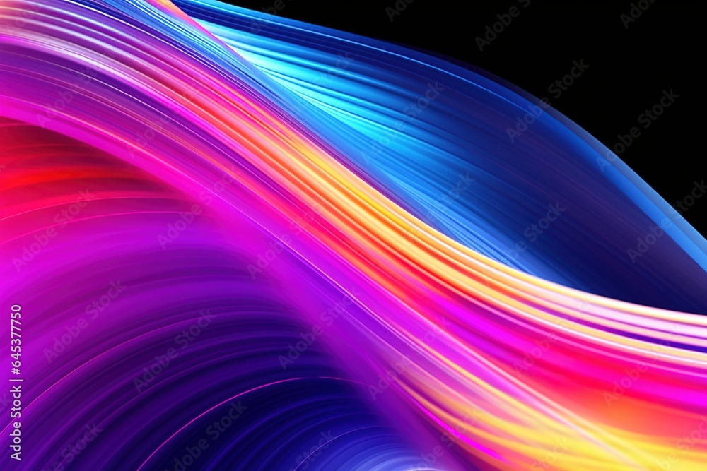 Naklejka premium abstract futuristic background with pink blue glowing neon moving high speed wave lines and bokeh lights. Data transfer concept Fantastic wallpaper,