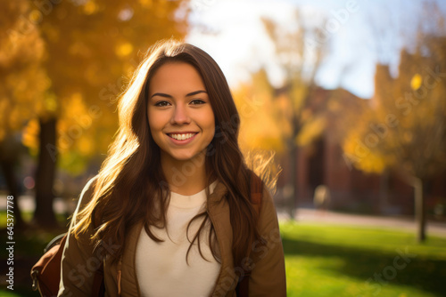 Young Latina Woman Studying at University