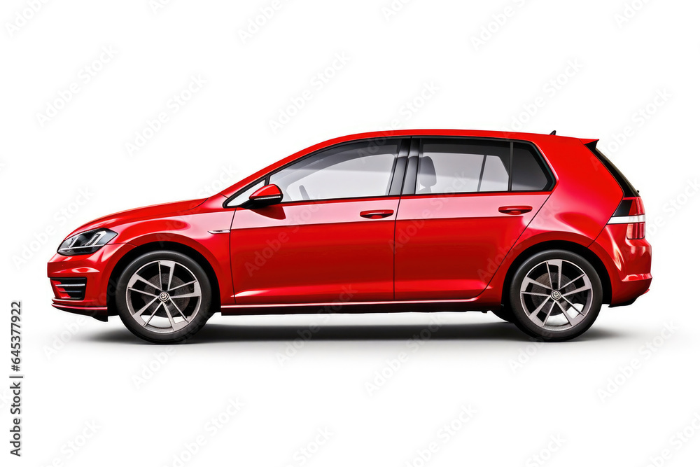 Compact Hatchback on White Background