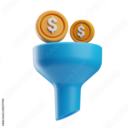 strategy marketing Funnel illustration 3d