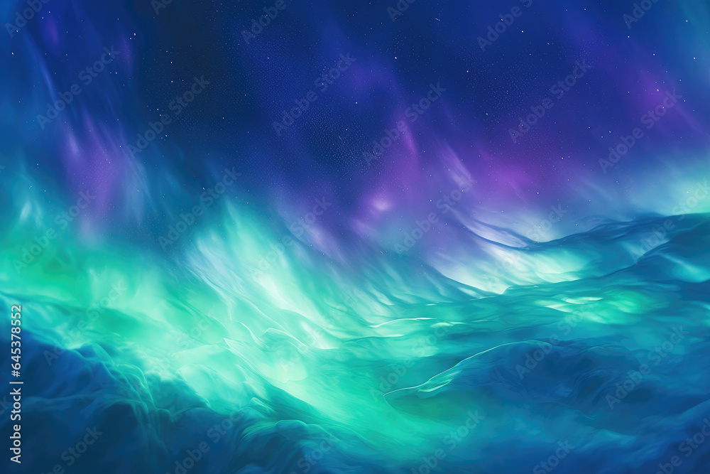 Iridescent Aurora Over Frozen Arctic Landscape