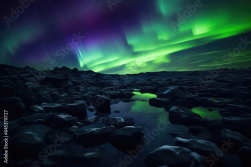 Enchanting Northern Lights Symphony in Iceland © AIproduction