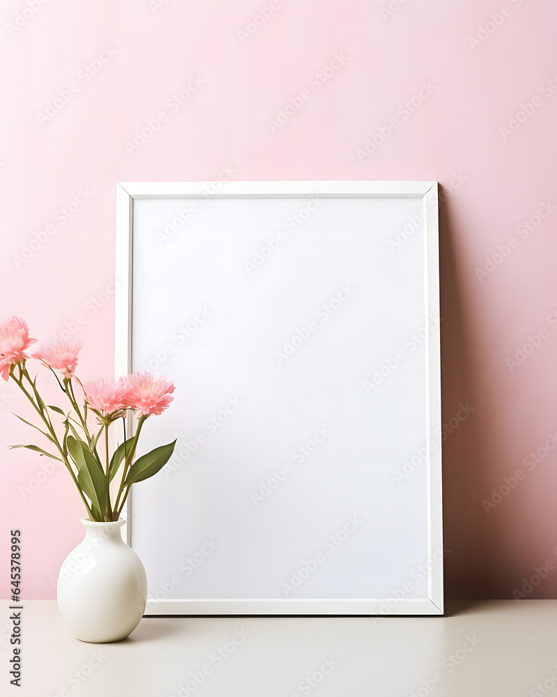 elegant thin square frame mock up with white screen elegant thin square frame mock up with white screen