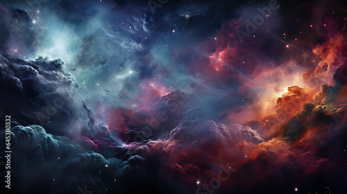 Modern galaxy background with colorful style. Generative Ai © hassanmim2021