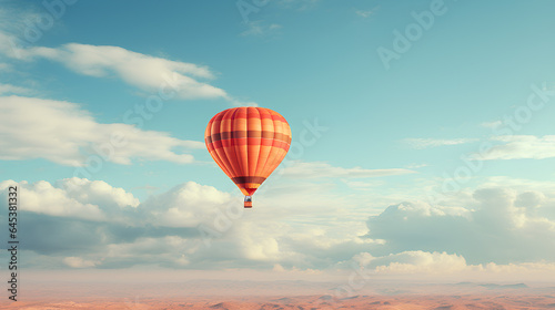 hot air balloon over the blue sky © EvhKorn