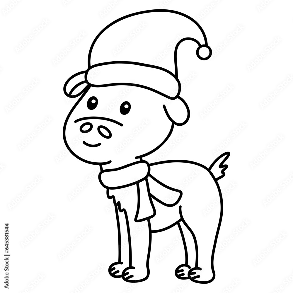 dog wear christmas hat
