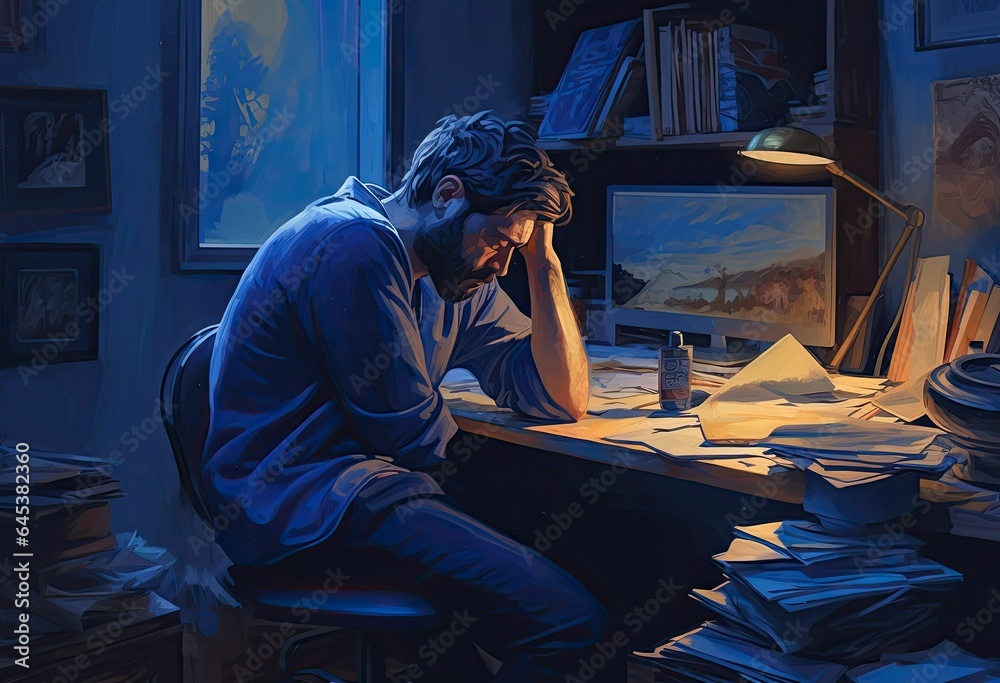 Stressed businessmen have problems