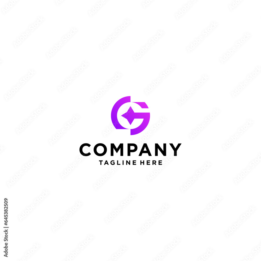 Modern letter G star abstract logo design. Modern letter G star abstract logo design.