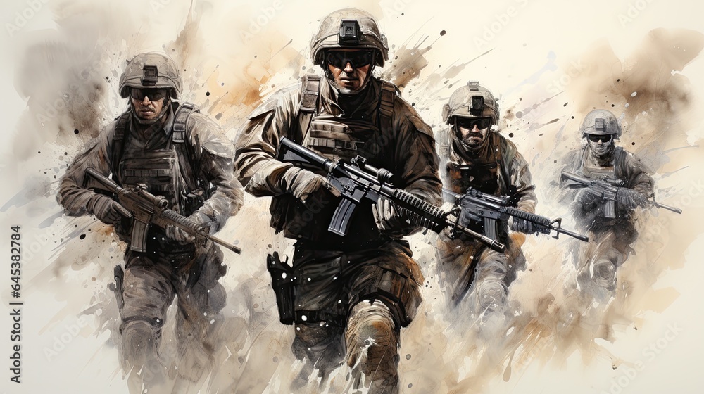 Artistic and epic military equipment. Generative AI Artistic and epic military equipment. Generative AI