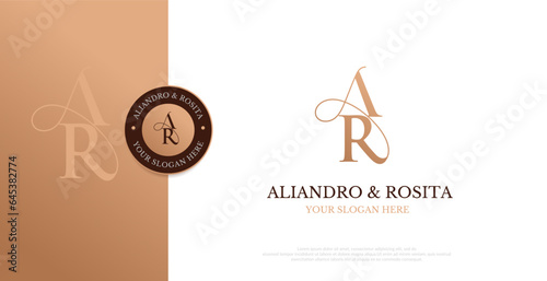 Initial AR Logo Design Vector 