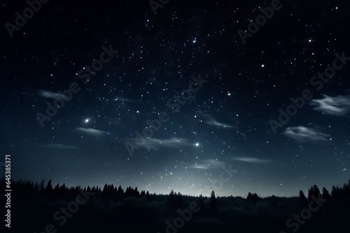 A mesmerizing night sky filled with stars and ethereal clouds