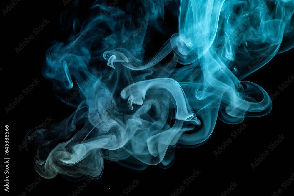 Blue and white smoke on a black background Blue and white smoke on a black background