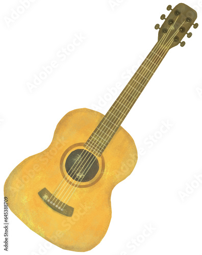 シンプルなクラシックギターのイラスト素材