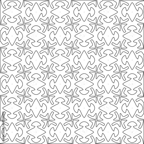 Vector pattern with symmetrical elements . Modern stylish abstract texture. Repeating geometric tiles from striped elements.Black and white pattern.