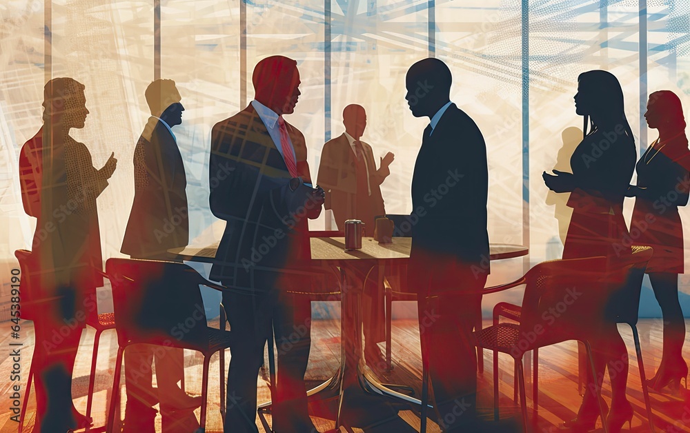 Obraz premium a group of people at a round table