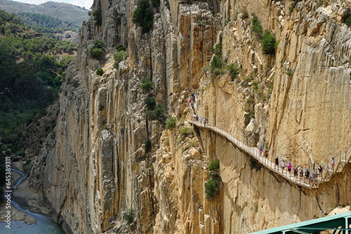 Caminito del Rey trail on Desfiladero de los Gaitanes gorge, Andalucia, Spain