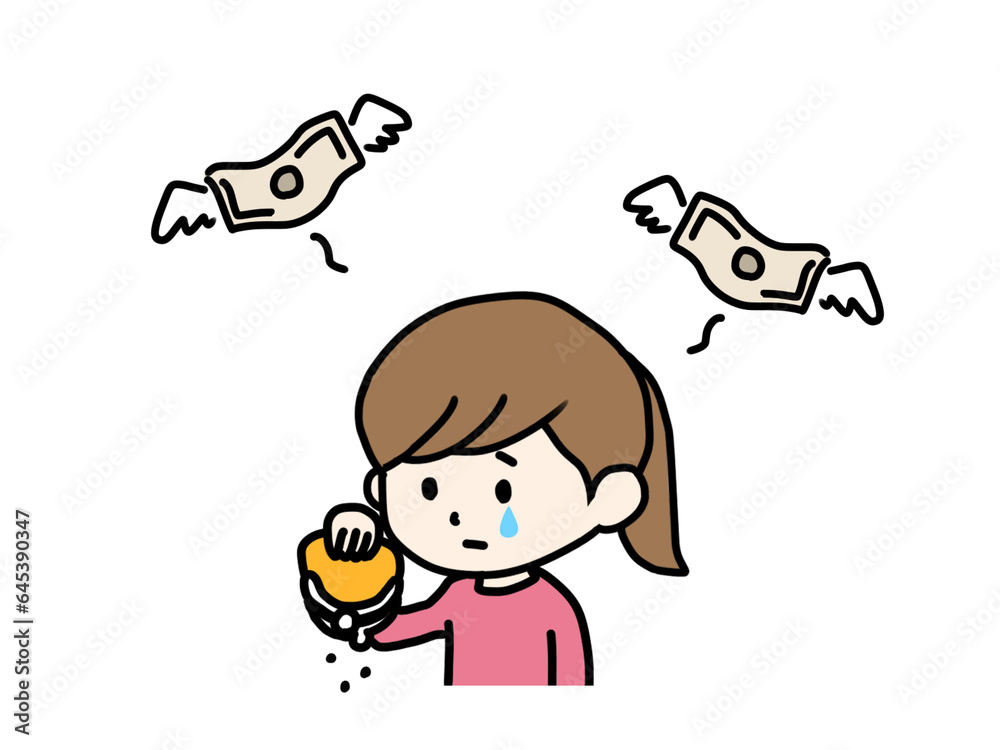 お金がない 女性 イラスト お金がない 女性 イラスト