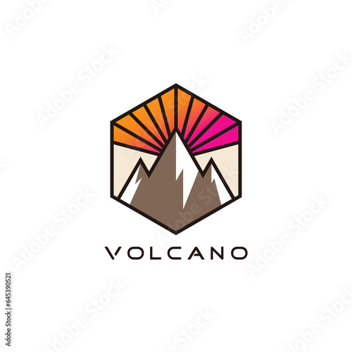 Volcano logo design vector with modern creative style