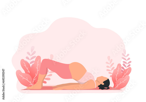 pregnant woman doing yoga bridge pose